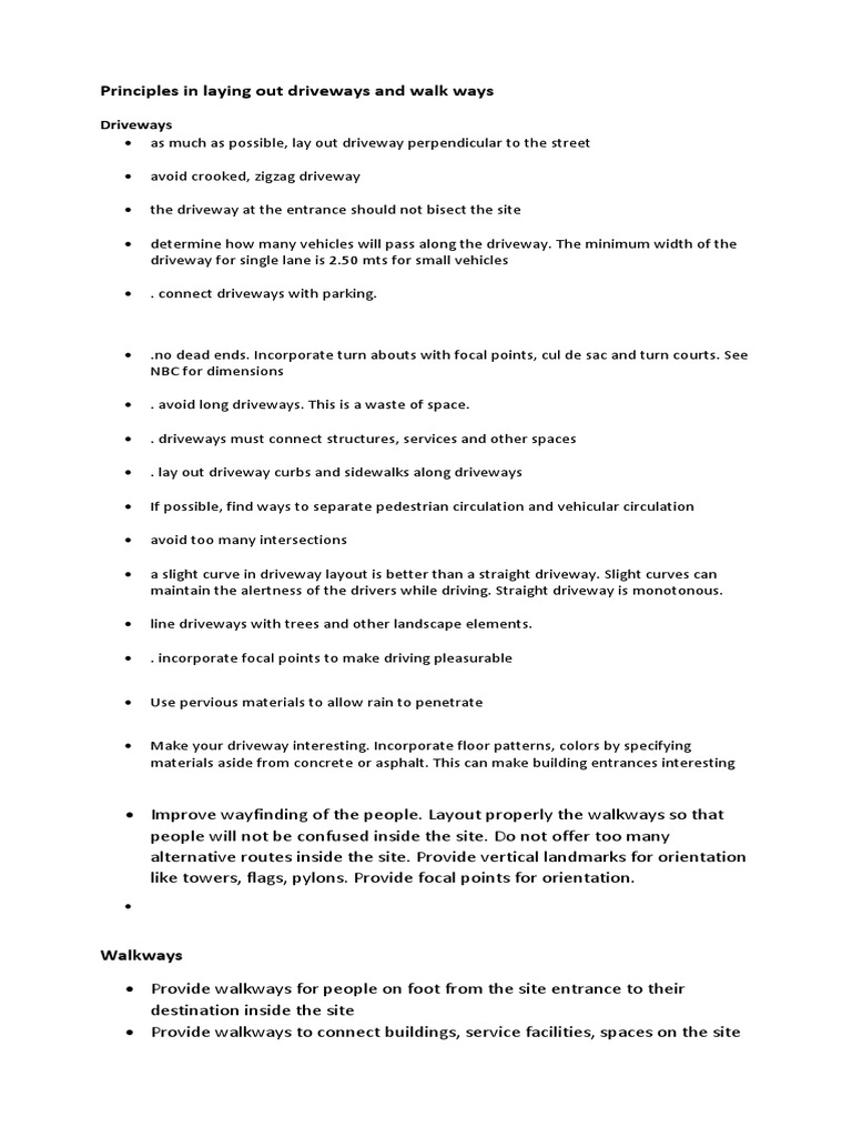 Driveways and Walkways Planning | Download Free PDF | Transportation ...