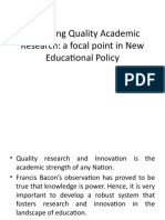 Catalysing Quality Academic Research