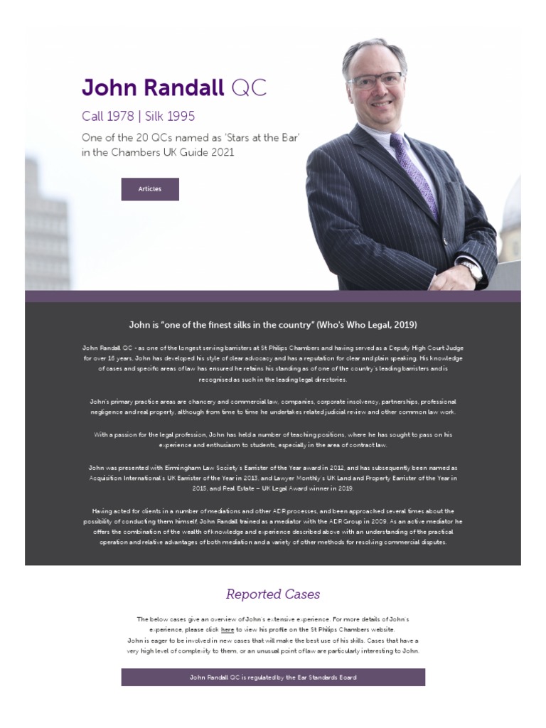 John Randall QC PDF Barrister Queen's Counsel