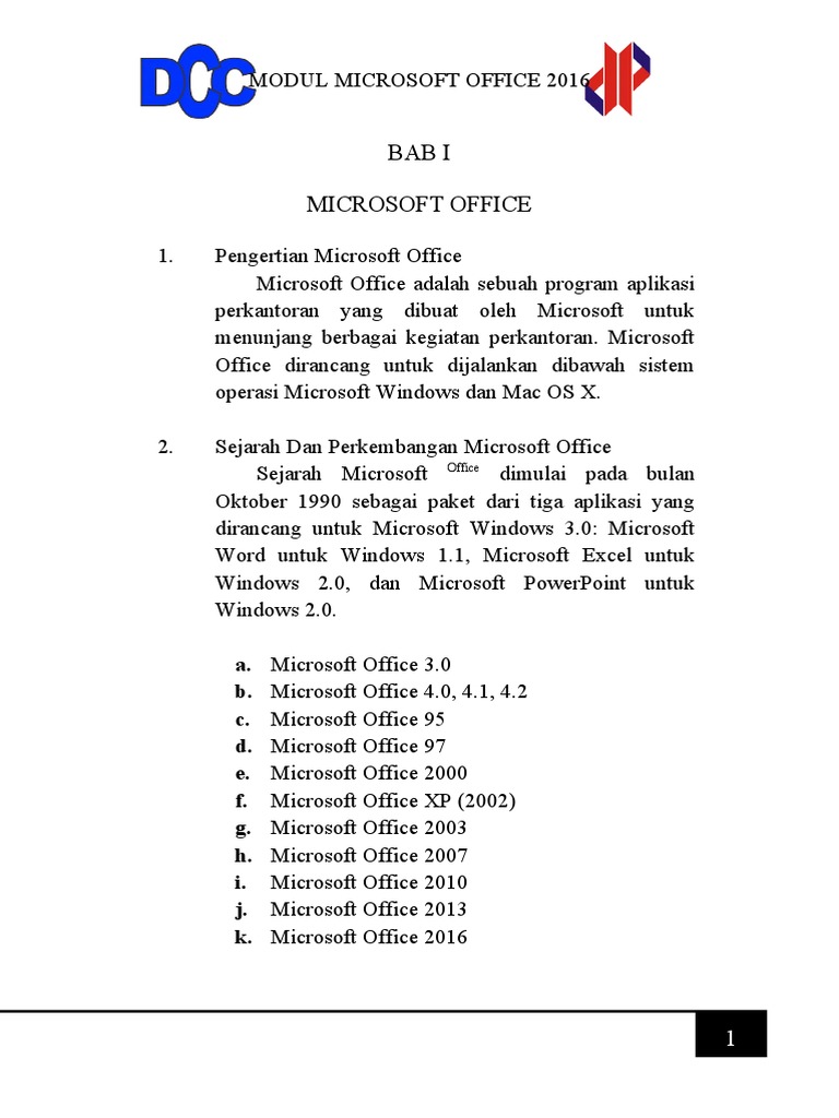 Modul Lengkap Microsoft Office 2016 | PDF | Karier & Perkembangan | Seni