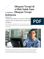 Sejarah Okupasi Terapi Di Indonesia Oleh Salah Satu Pioneer Okupasi Terapi Indonesi1