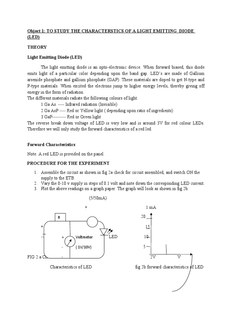 Opto Electronic Devices Characteristic I PDF Diode PN Junction