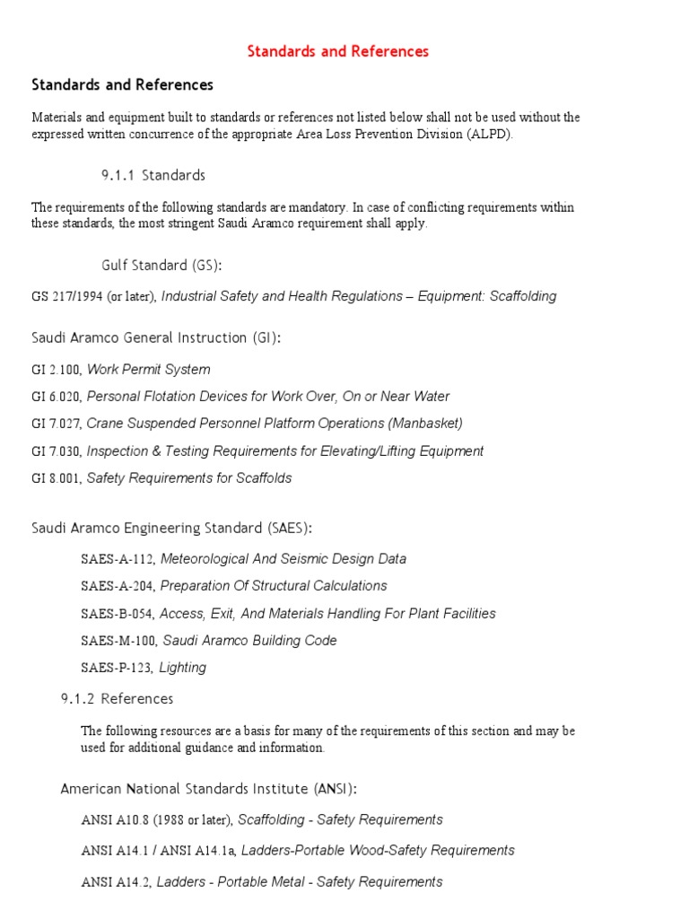 Standards for Scaffolding Safety | PDF | Occupational Safety And Health ...