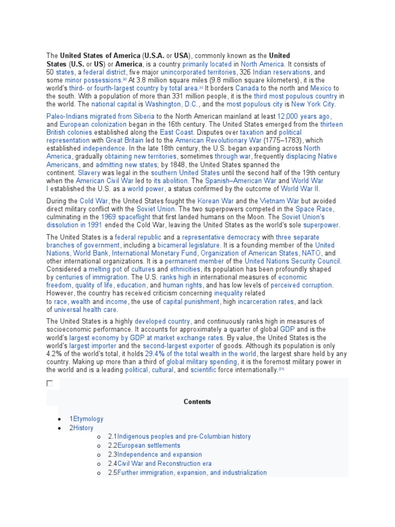 States (U.S. or US) or America, Is A Country o o o o o Download Free