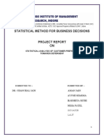 Statistical Method For Business Decisions: Statistical Analysis of Customer Prefernce Towards Detergent