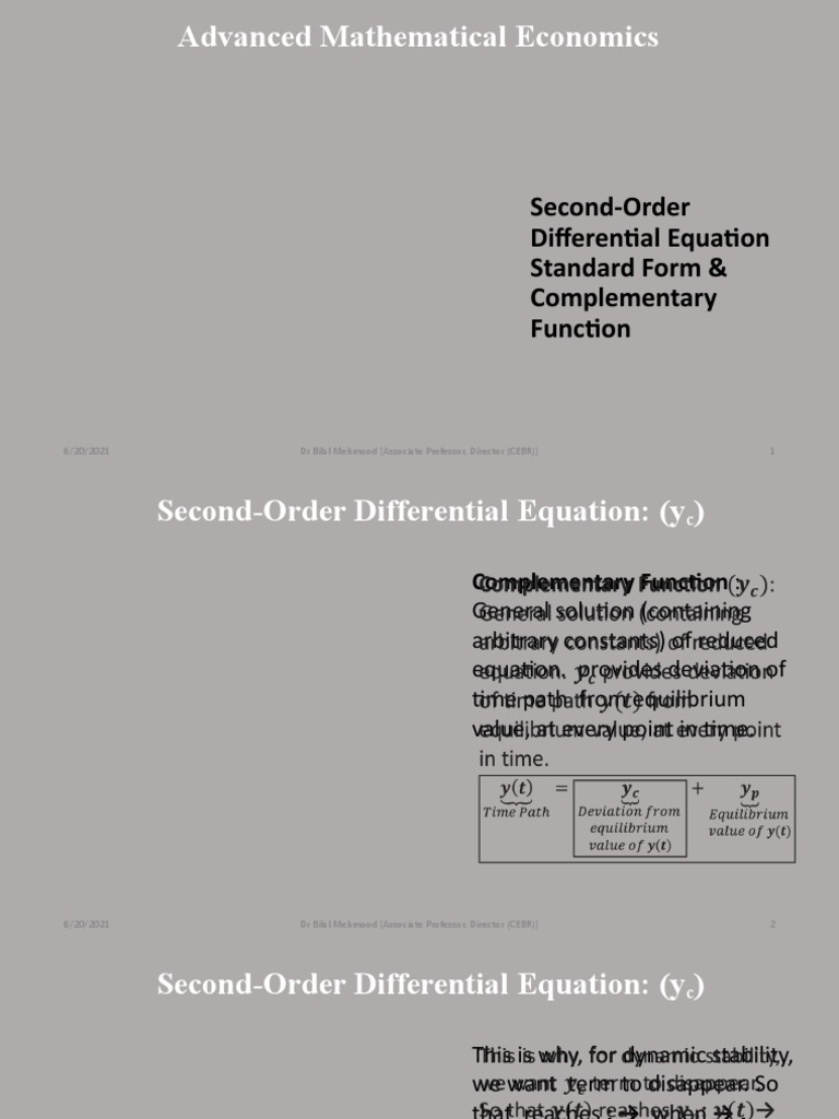 126 - VUSAME - Second-Order Differential Equation - Standard Form ...