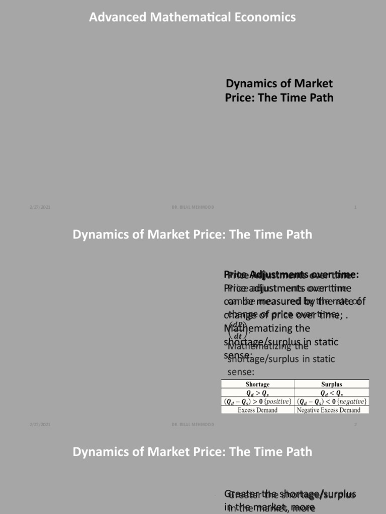 Market Price Dynamics Explained | PDF | Economic Equilibrium | Prices