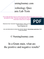 Microbiology Quiz Basic Lab Tests