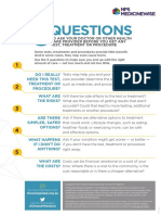 Questions: Do I Really Need This Test, Treatment or Procedure? What Are The Risks?