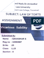 Subject: Law of Torts: Assignment