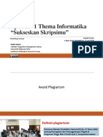 Episode #1 Thema Informatika "Sukseskan Skripsimu": Workshop Session Ikapasti Usu Cyber Space Indonesia, 11 Juli 2020