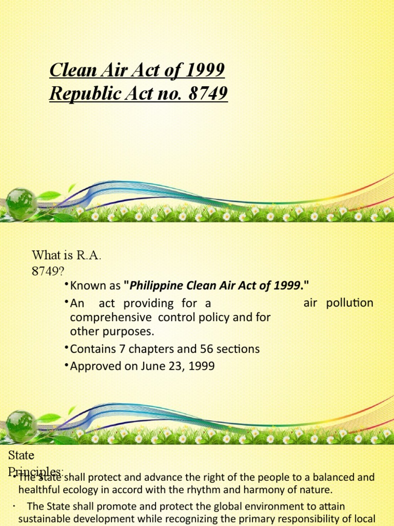 Philippine Clean Air Act Overview | PDF | Air Pollution | Sustainability