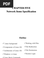 Chapter Five Network Items Specification