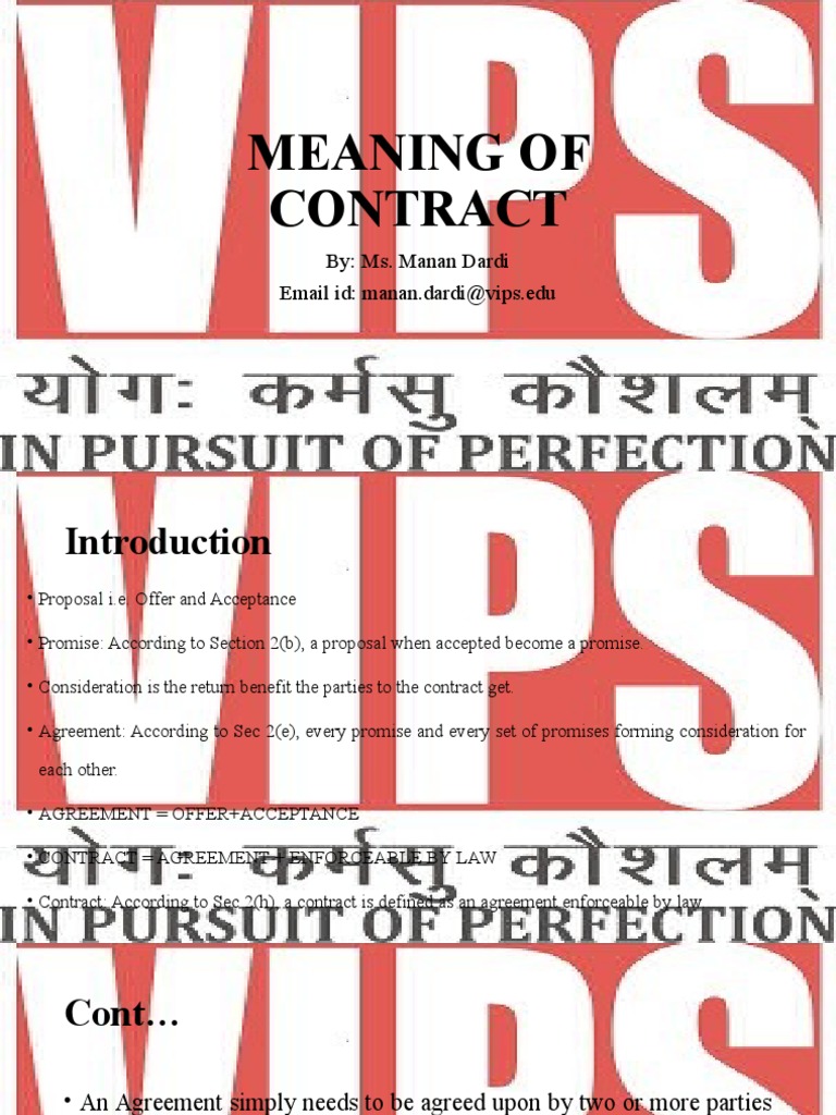 Lecture 2 MEANING OF CONTRACT | PDF | Consideration | Loans