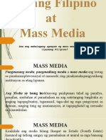 Wikang Filipino at MAss Media