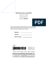 Model Dv-I Prime Operating Instructions Manual No. M/07-022: Brookfield Digital Viscometer