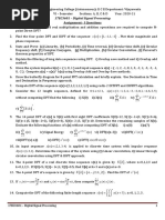 17EC3601 - DSP - Assignment - I Questions - 2020-21