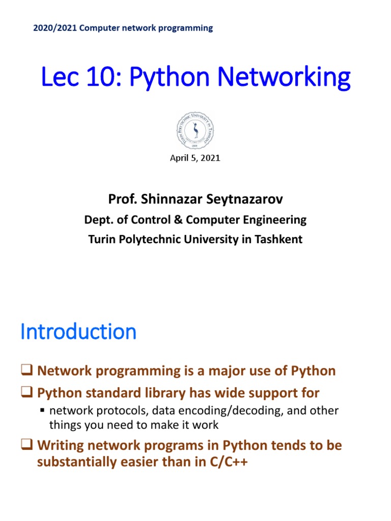 10 Python Networking | Download Free PDF | Port (Computer Networking ...