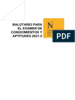 Balotario Para El Examen de Conocimientos y Aptitudes 2021-2