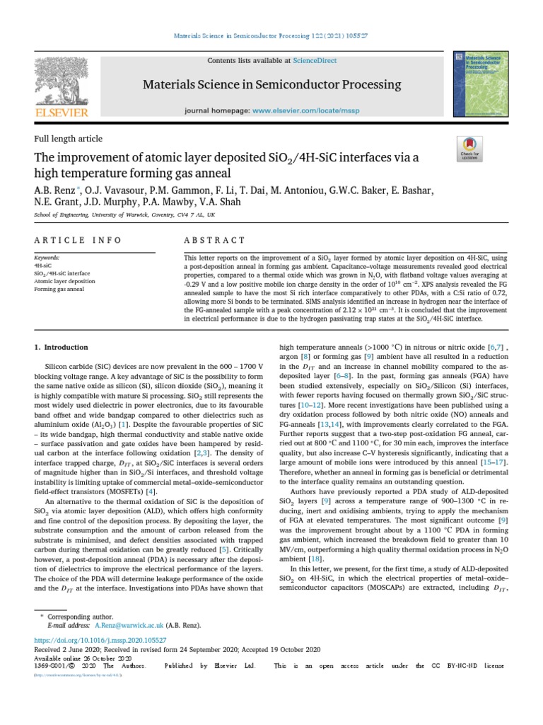 Materials Science in Semiconductor Processing | PDF | Silicon | Field ...