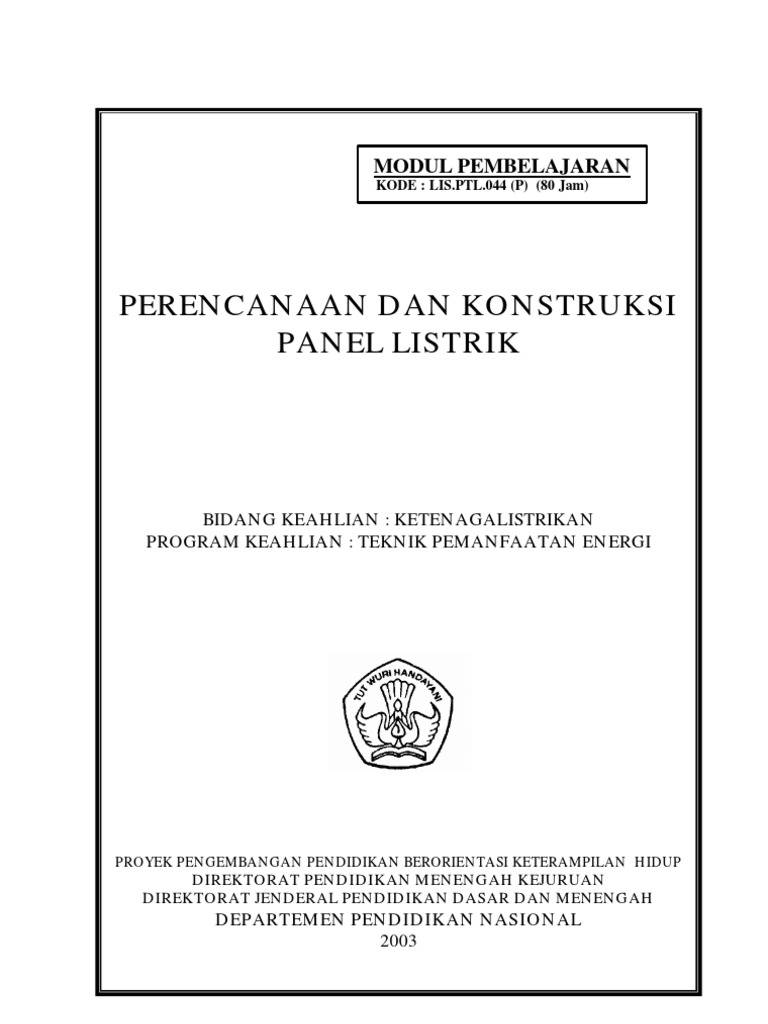 Kontruksi Panel Listrik