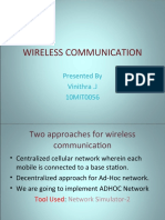 Wireless Communication: Presented by Vinithra .J 10MIT0056