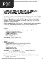 Example Certified Six Sigma Certification Test Questions - International Six Sigma Institute