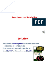 Solution and Solubility