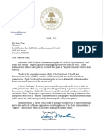 Gov. McMaster letter to DHEC Chair on door-to-door vaccines