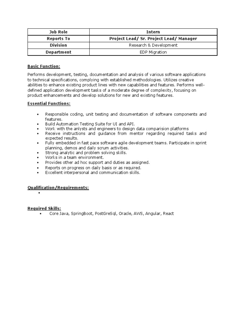 Software Development Intern Tasks | PDF