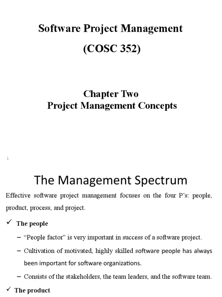 Software Project Management (COSC 352) | PDF | Business | Computing