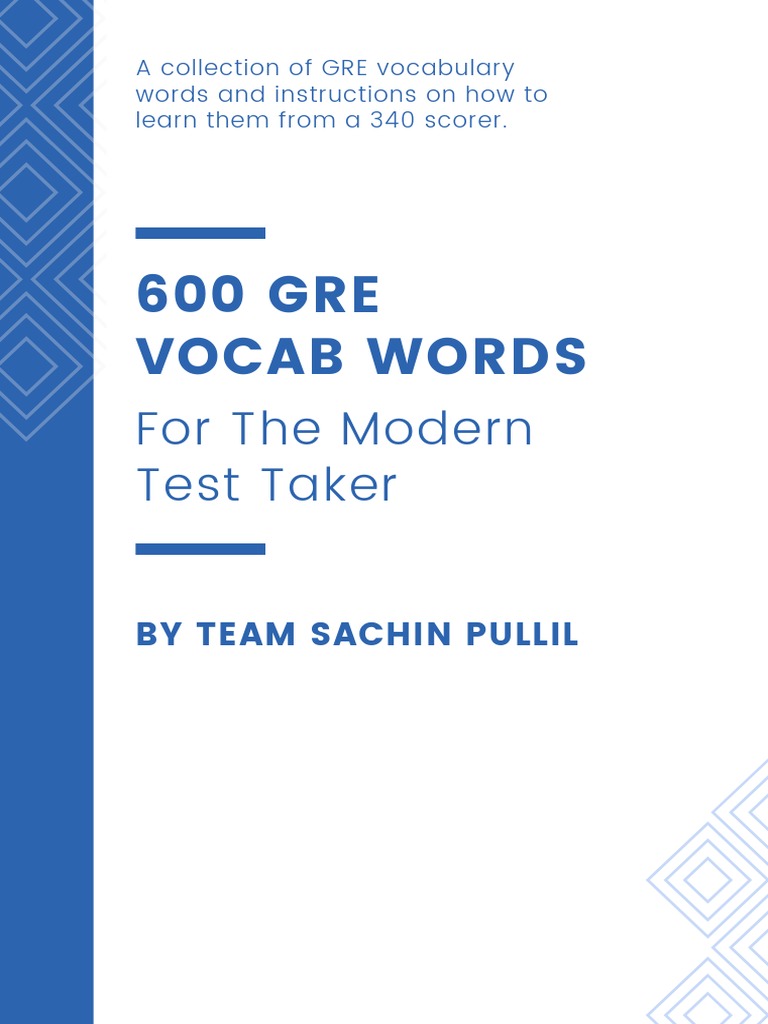 600 GRE Vocab Words For The Modern Test Taker | PDF