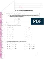 8º_matematica Guía Nº2 Multiplicación de Numeros Enteros