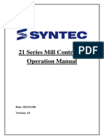 21 Series Mill Controller Operation Manual: Date: 2013/11/08
