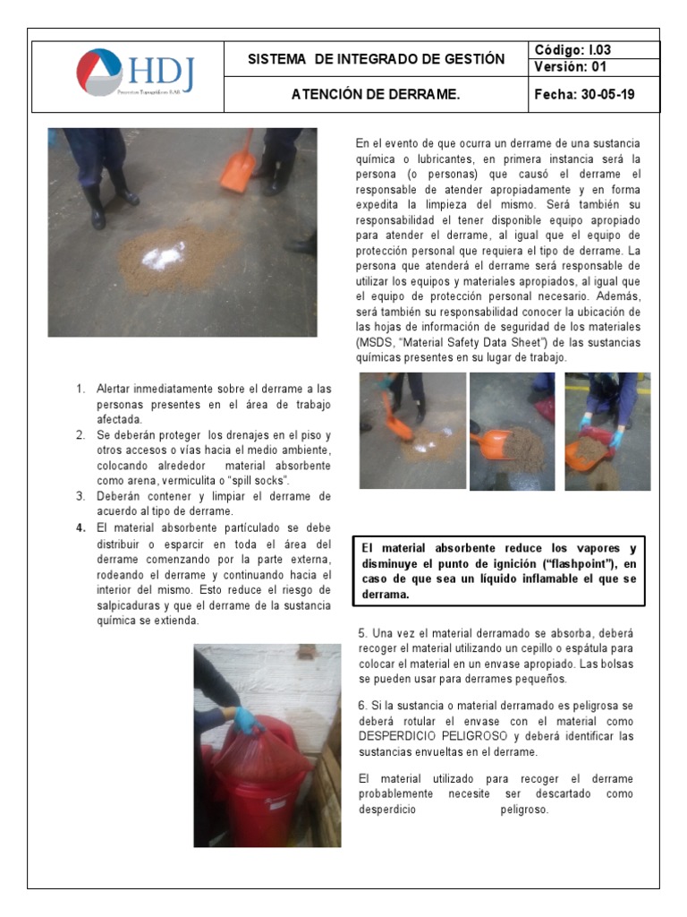 Protocolo para Atención de Derrames Químicos | PDF | Naturaleza ...