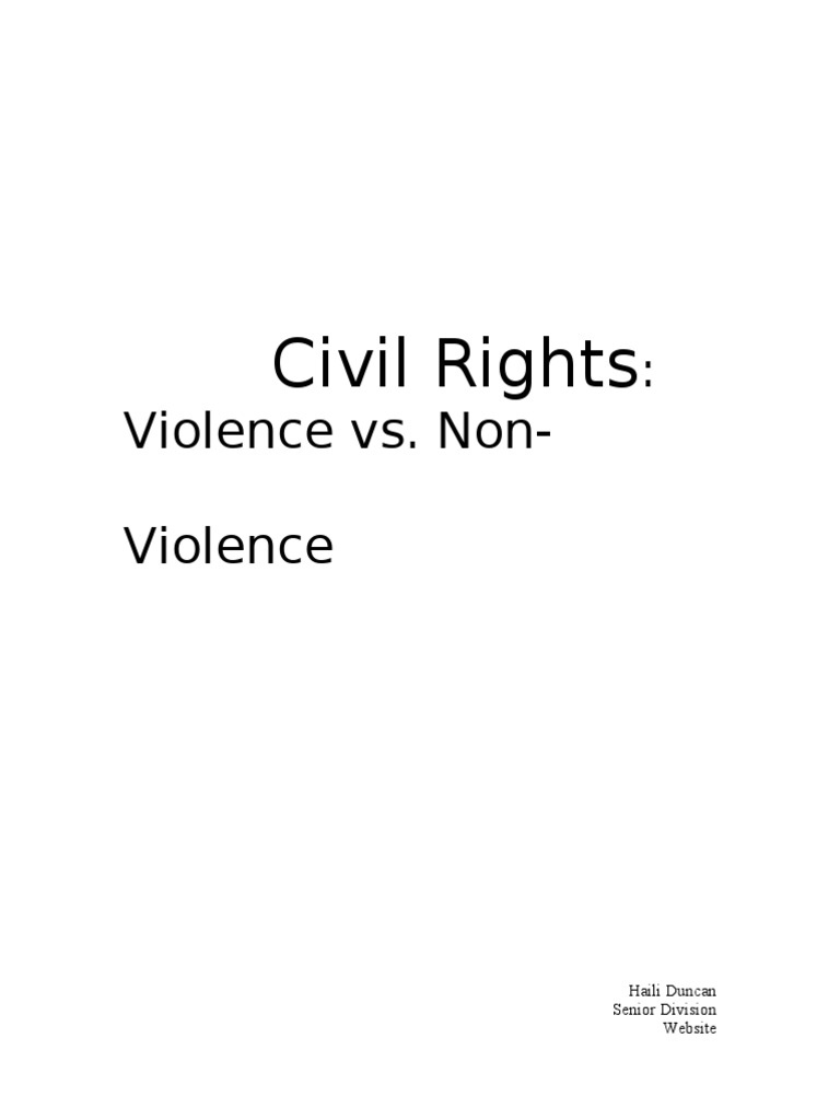 Civil Rights: Violence vs. Non-Violence | PDF
