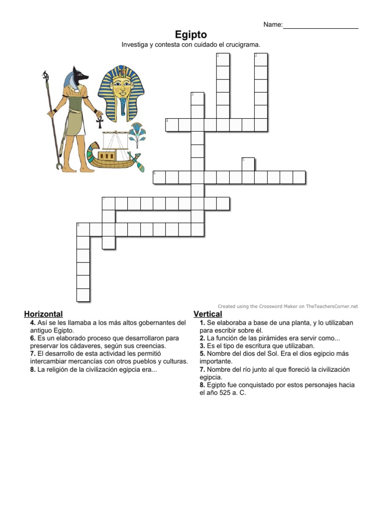 Crucigrama Egipto PDF