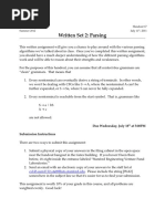 Written Set 2: Parsing: CS143 Handout 17 Summer 2012 July 11, 2011