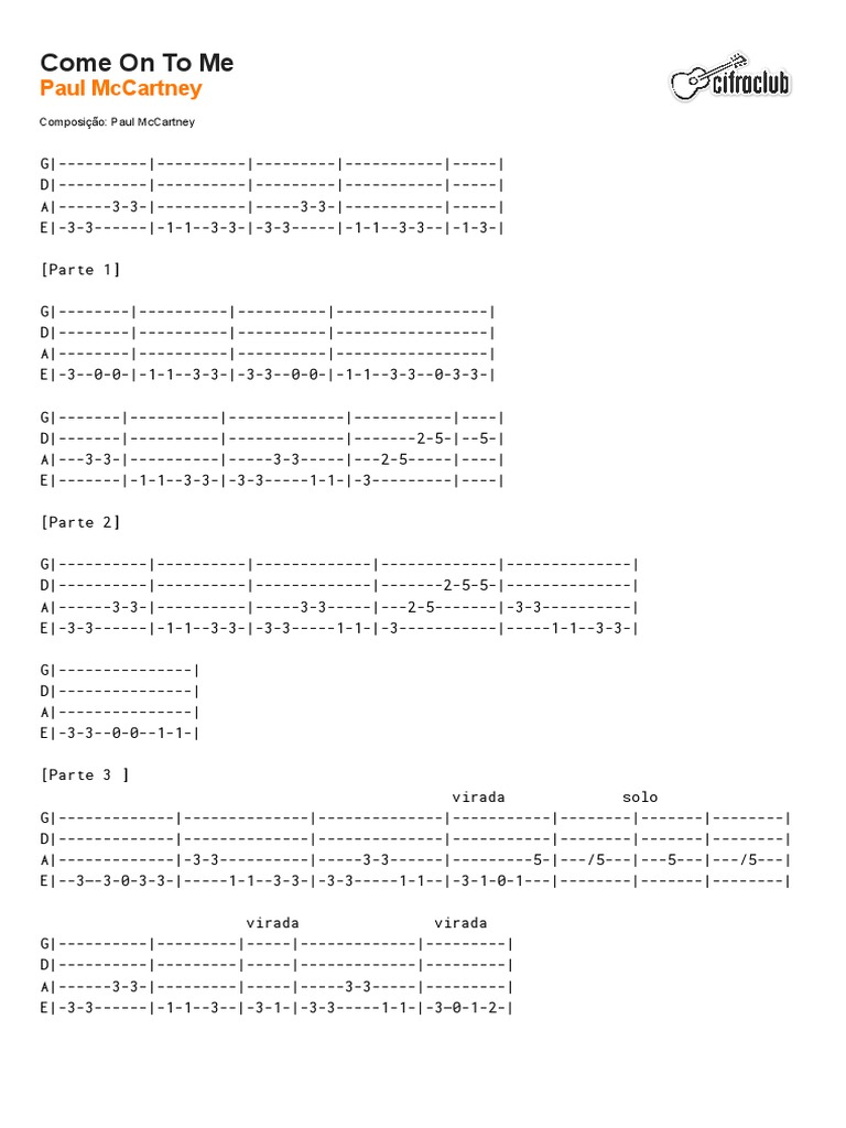 Come On To Me PDF Paul McCartney Entretenimento (geral)