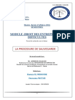 La Procedure de Sauvegarde PDF .