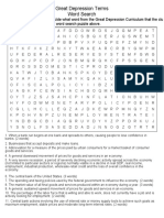 Great Depression Terms Word Search