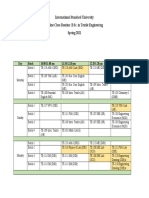 B.Sc. Textile Engineering Class Schedule