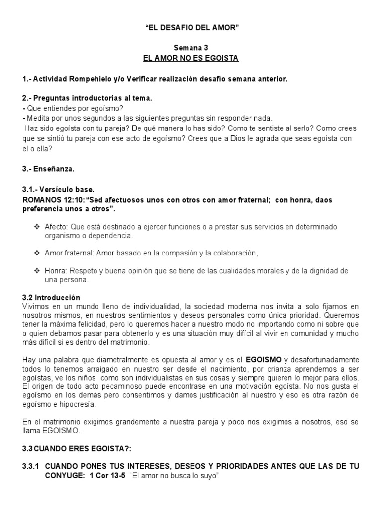 Amor sin Egoísmo en el Matrimonio | PDF | Egoismo psicologico | Amor, image size:768x1024
