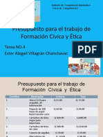 Presupuesto para El Trabajo de Formación Cívica y Ética - Abby Villagrán