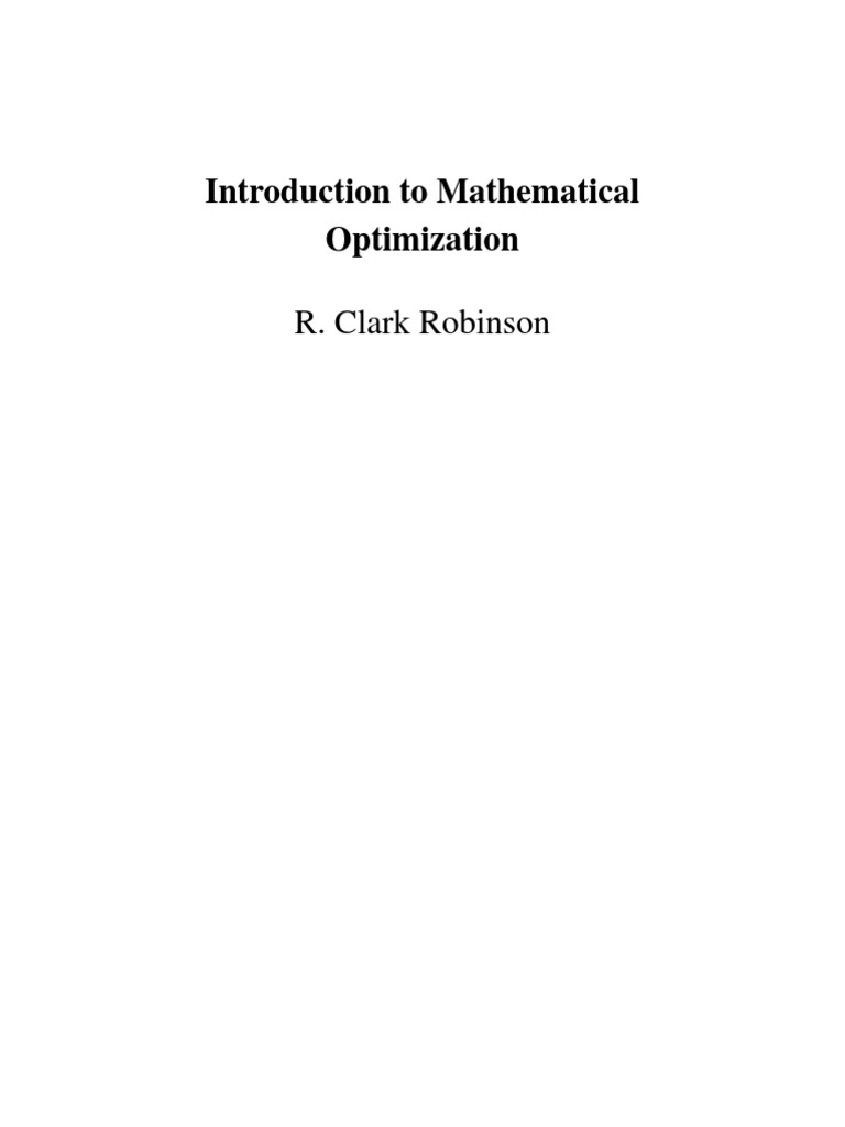 Introduction To Optimization | PDF | Mathematical Optimization | Linear ...