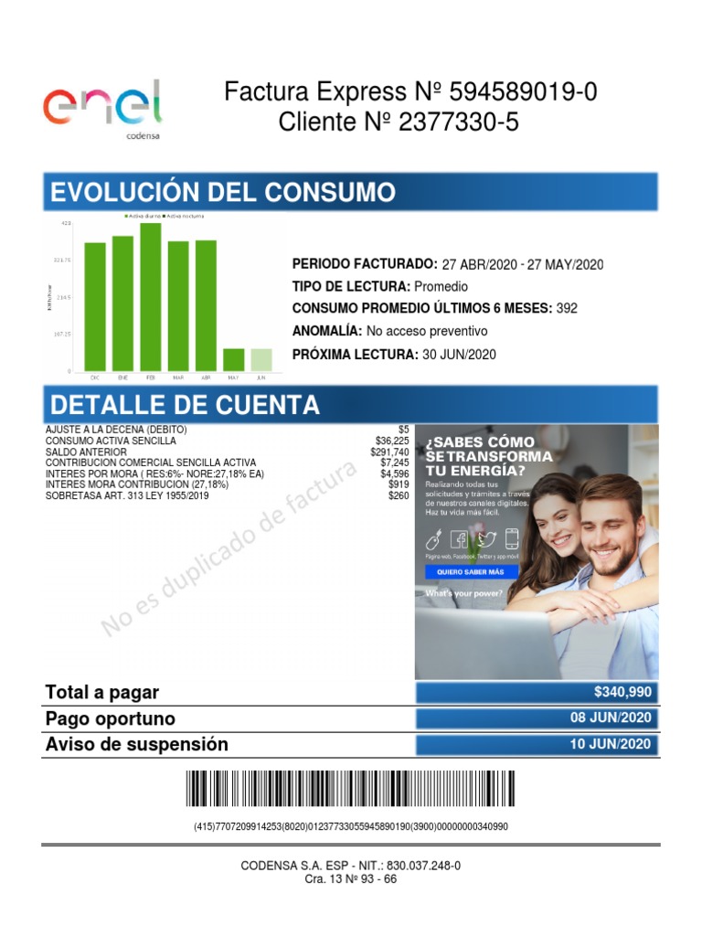 Recibo Codensa 3 | PDF