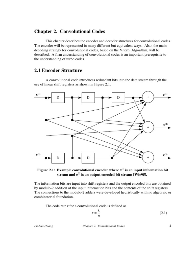 Chapter 2. Convolutional Codes | PDF | Telecommunications Engineering ...