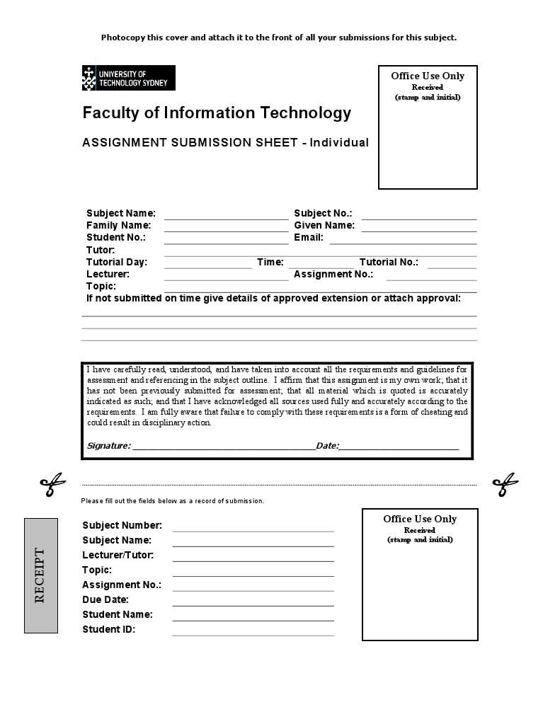 Coversheet Individual | PDF