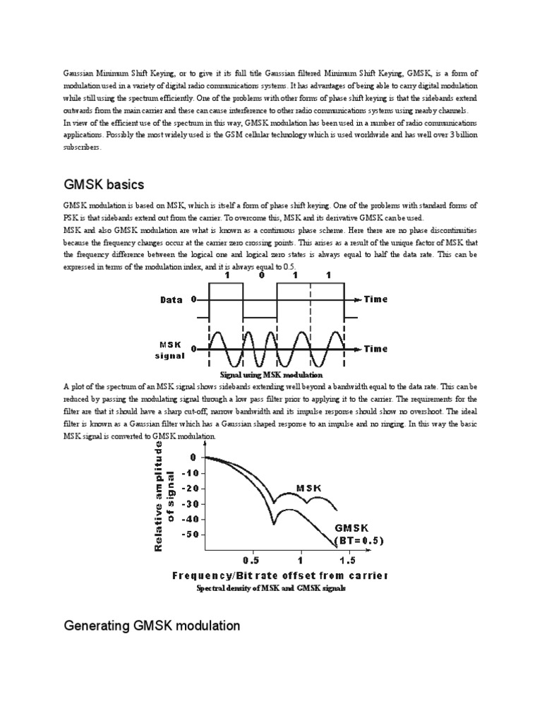 GMSK Modulation: Benefits & Applications | PDF | Modulation | Radio