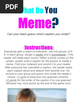 What Do You Meme Game